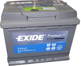 EA640, Аккумулятор EXIDE PREMIUM 12V 64AH 640A ETN 0(R+) B13 242x175x190mm 15.75kg