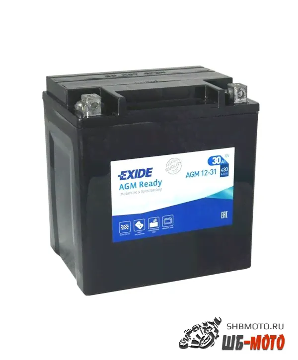 Аккумулятор EXIDE AGM12-31 30 Ач (YIX30L) [168x126x176]