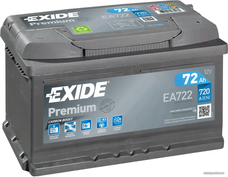EXIDE Premium EA722 72Ah 720A батарея аккумуляторная-0